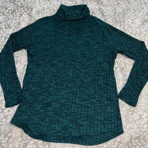 Croft & Barrow Ribbed Longsleeve Turtleneck Lightweight Sweater Green (E7-HP)